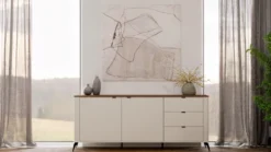 Madia da soggiorno elegante 183x75 cm in beige e rovere MT2