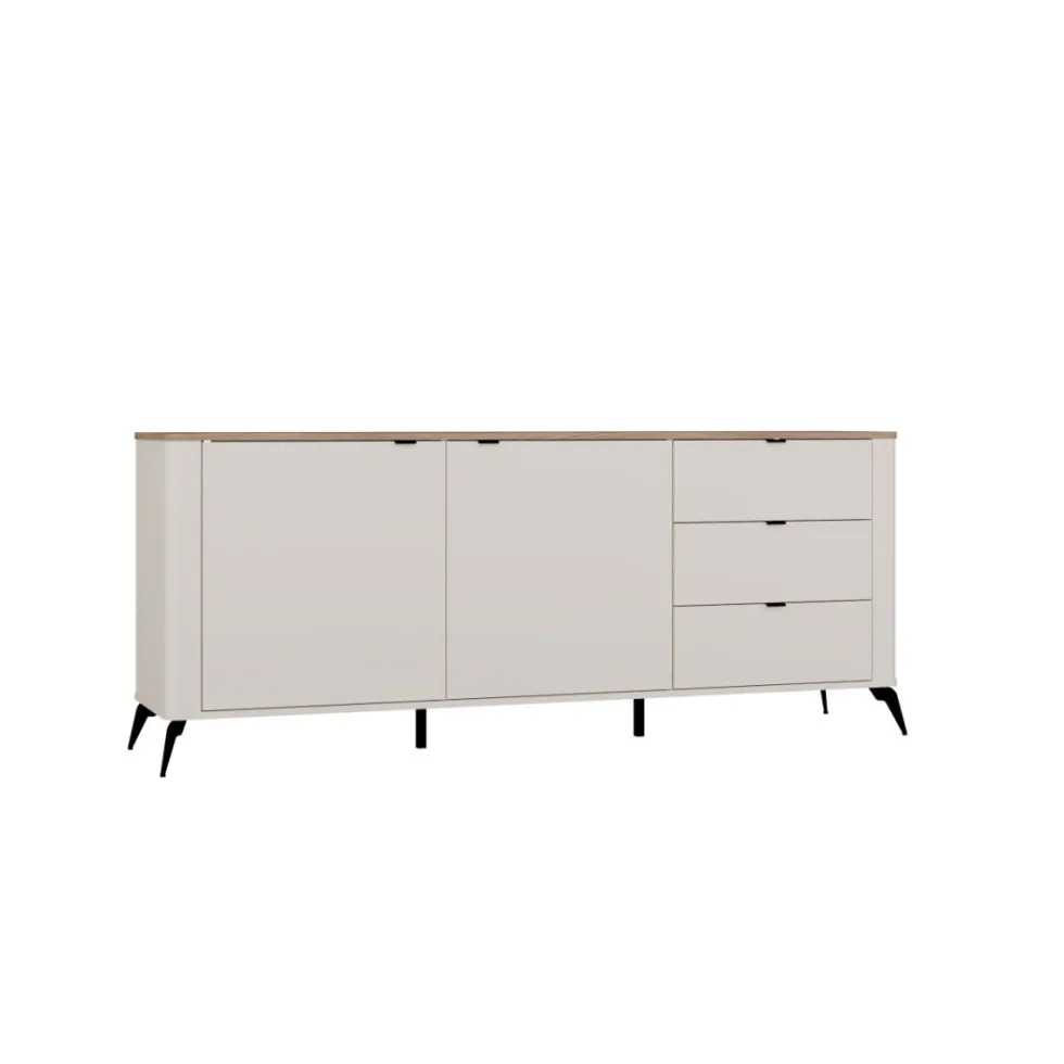 Madia da soggiorno elegante 183x75 cm in beige e rovere MT2