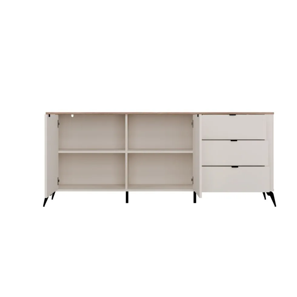 Madia da soggiorno elegante 183x75 cm in beige e rovere MT2