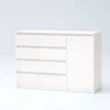 Madia grande per soggiorno 120x86 cm con 4 cassetti bianco lucido MG7