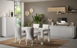 Madia moderna a 4 ante 207x80 cm bianco opaco ML56