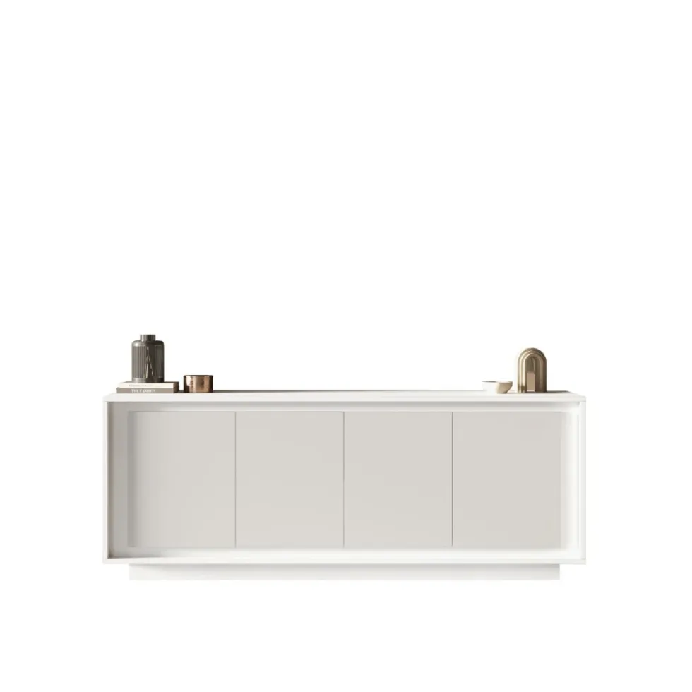Madia moderna a 4 ante 207x80 cm bianco opaco ML56