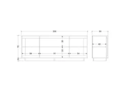 Madia moderna a 4 ante 207x80 cm cashmere ML56