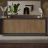 Madia moderna a 4 ante 207x80 cm grafite e rovere scuro ML56