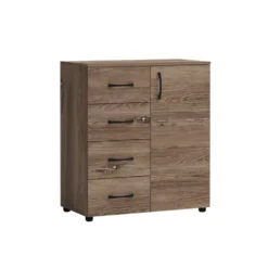 Madia moderna 1 anta e 4 cassetti marrone MG2