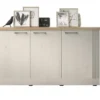 Madia moderna 3 ante 164x88 cm bianco effetto legno e rovere ML58