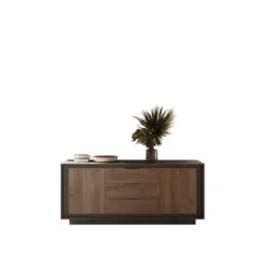 Madia moderna 2 ante 184x80 cm grafite e rovere scuro ML55