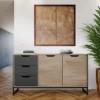 Madia moderna antracite e rovere chiaro MI19