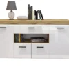 Madia moderna bianco lucido e rovere MI6