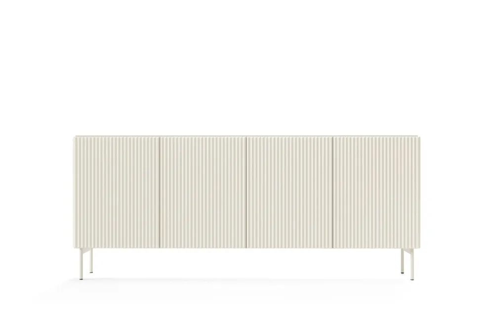 Madia moderna 195 cm con 4 ante push to open beige cashmere MALK42