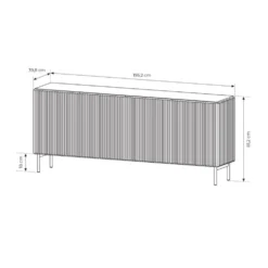 Madia moderna 195 cm con 4 ante push to open beige cashmere MALK42
