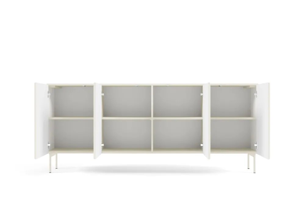 Madia moderna 195 cm con 4 ante push to open beige cashmere MALK42