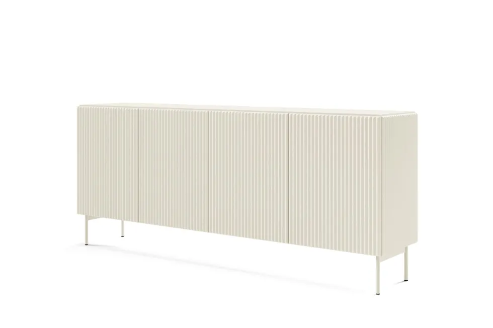 Madia moderna 195 cm con 4 ante push to open beige cashmere MALK42