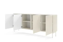 Madia moderna 195 cm con 4 ante push to open beige cashmere MALK42