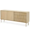 Madia moderna 187 cm con ante push to open rovere chiaro MALK46