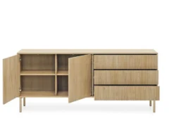 Madia moderna 187 cm con ante push to open rovere chiaro MALK46