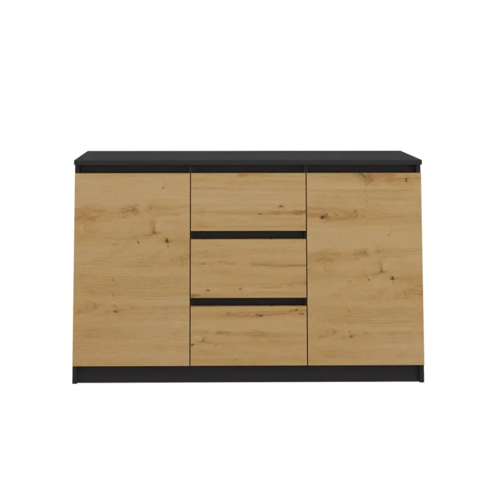 Madia moderna 120 cm con cassetti e ante rovere e antracite MT8
