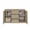 Madia moderna 120 cm con cassetti e ante in rovere chiaro MT8