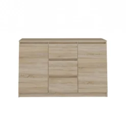 Madia moderna 120 cm con cassetti e ante in rovere chiaro MT8