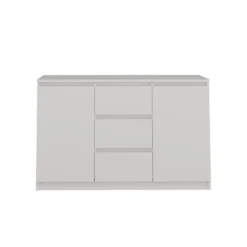 Madia moderna 120 cm con cassetti e ante in bianco opaco MT8