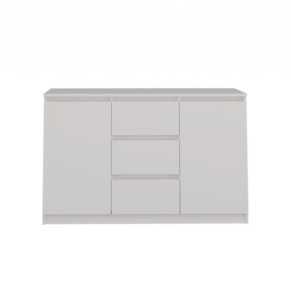 Madia moderna 120 cm con cassetti e ante in bianco opaco MT8