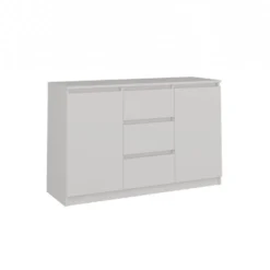 Madia moderna 120 cm con cassetti e ante in bianco opaco MT8