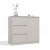 Madia moderna 75 cm per soggiorno con 3 cassetti cashmere MT5