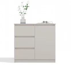 Madia moderna 75 cm per soggiorno con 3 cassetti cashmere MT5