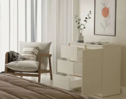 Madia moderna 75 cm per soggiorno con 3 cassetti cashmere MT5