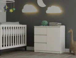 Madia moderna 75 cm per soggiorno con 3 cassetti cashmere MT5