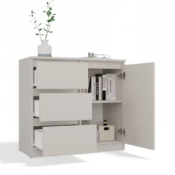 Madia moderna 75 cm per soggiorno con 3 cassetti cashmere MT5