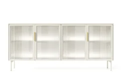 Madia moderna con 4 ante in vetro temperato e luce LED cashmere MALK40