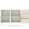 Madia moderna da soggiorno 2 ante e 3 cassetti beige cashmere MALK44