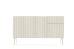 Madia moderna da soggiorno 2 ante e 3 cassetti beige cashmere MALK44