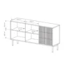 Madia moderna da soggiorno con 2 ante push to open rovere chiaro MALK45