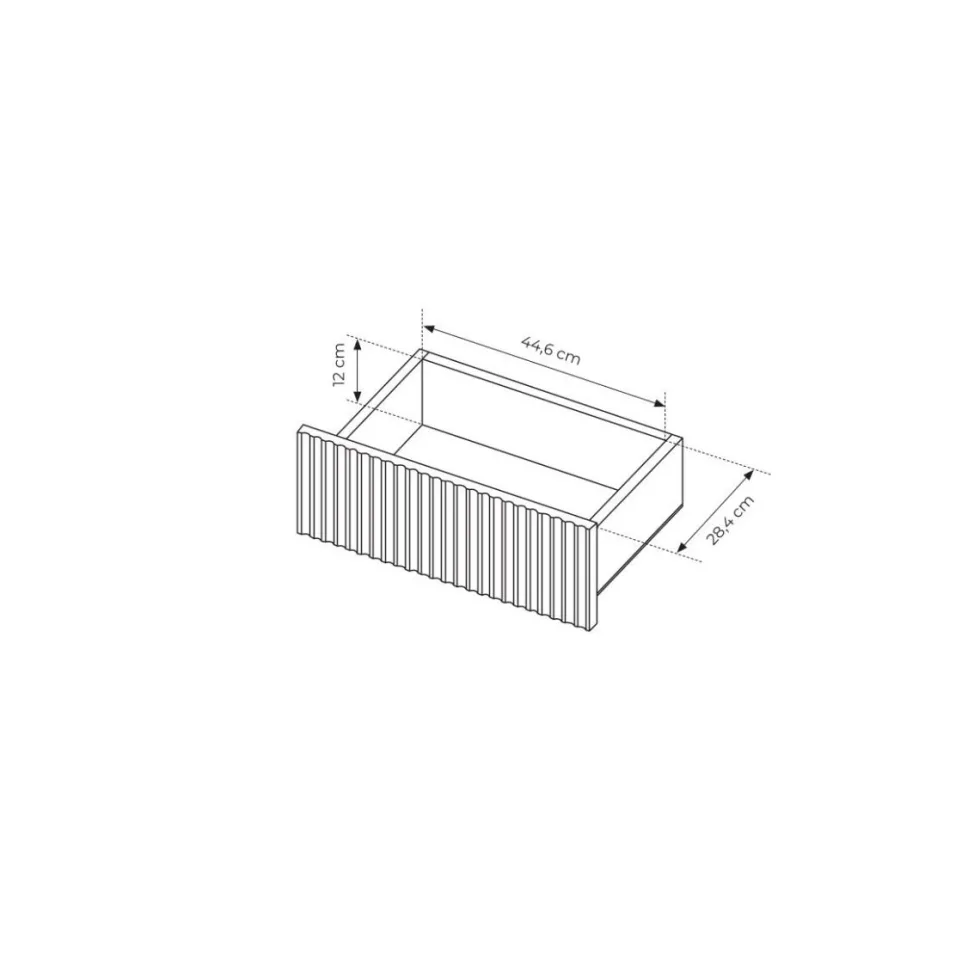 Madia moderna da soggiorno con 2 ante push to open rovere chiaro MALK45