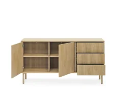 Madia moderna da soggiorno con 2 ante push to open rovere chiaro MALK45