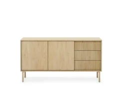 Madia moderna da soggiorno con 2 ante push to open rovere chiaro MALK45