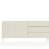 Madia moderna da soggiorno con 2 ante e 3 cassetti beige cashmere MALK43