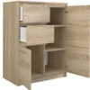 Madia moderna da soggiorno 70X97 a 2 ante e 2 cassetti rovere chiaro MT7