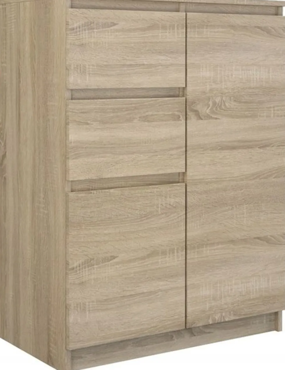 Madia moderna da soggiorno 70X97 a 2 ante e 2 cassetti rovere chiaro MT7