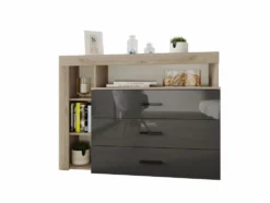 Madia moderna rovere naturale/antracite lucido MI1