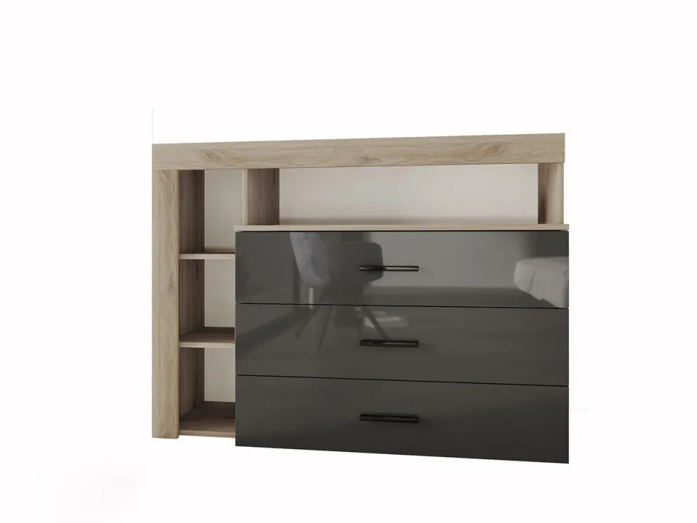 Madia moderna rovere naturale/antracite lucido MI1