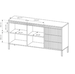 Madia moderna 153x81cm beige MALK34