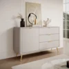 Madia moderna 138x81cm con 1 anta e 3 cassetti beige MALK19