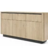 Madia moderna 163x83 cm con 3 ante push to open in rovere e nero MALK47