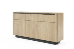 Madia moderna 163x83 cm con 3 ante push to open in rovere e nero MALK47