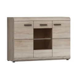 Madia moderna 120x87cm con 3 ante rovere chiaro MALK22