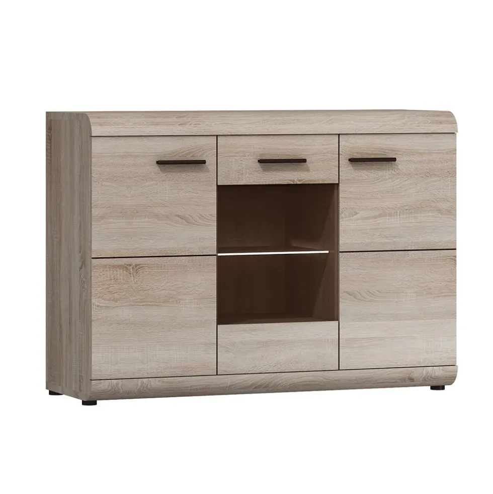 Madia moderna 120x87cm con 3 ante rovere chiaro MALK22