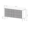 Madia moderna 163x81cm con 6 cassetti nero MALK17